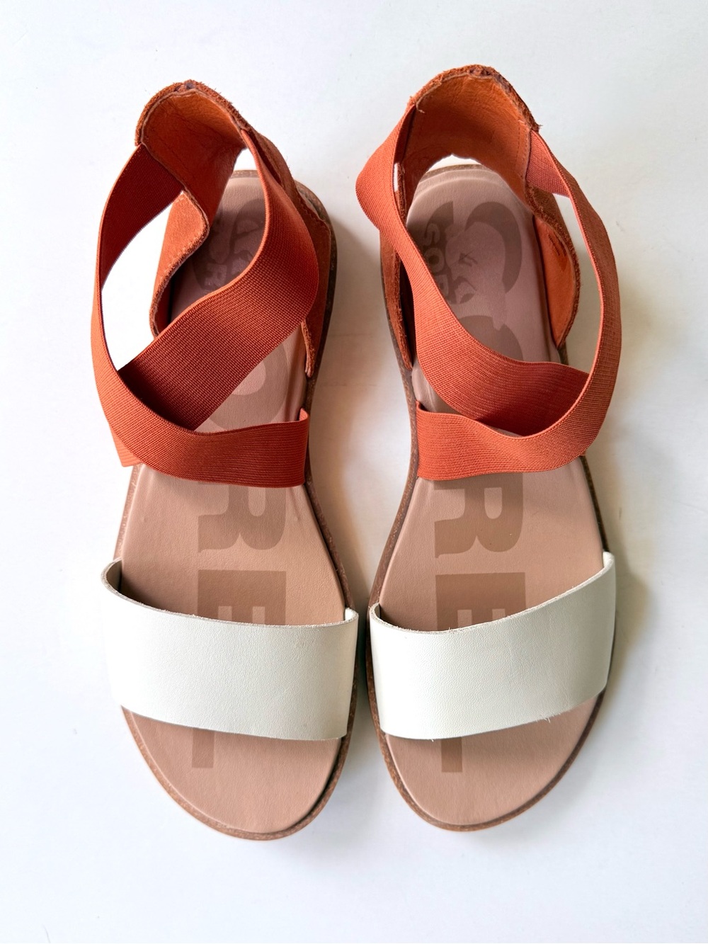 Sorel Ella II Sandal In Desert Sun Chalk White / Cream & Orange Size 7